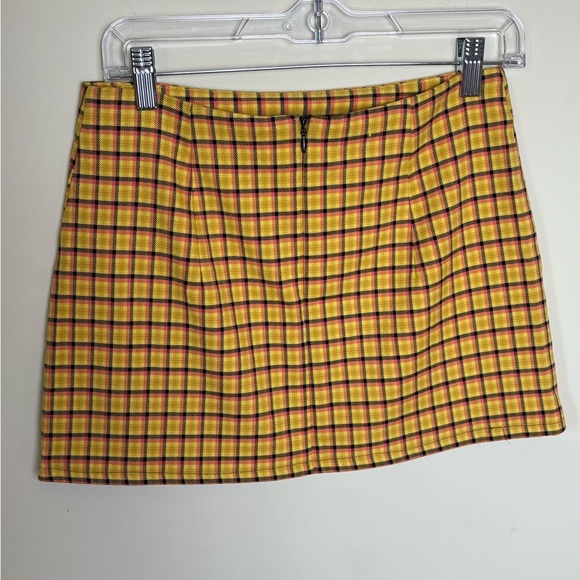 Urban Outfitters Vibrant Yellow Checkered Mini Skirt - Picture 4 of 6